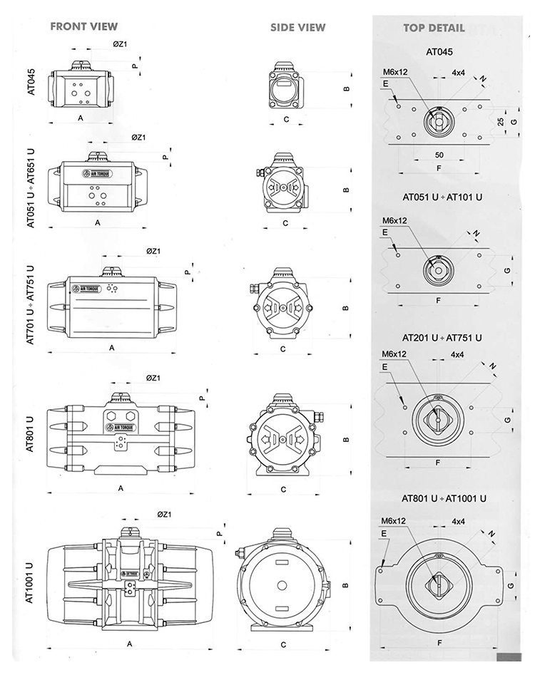 AIRTORQUE氣動執(zhí)行器參數